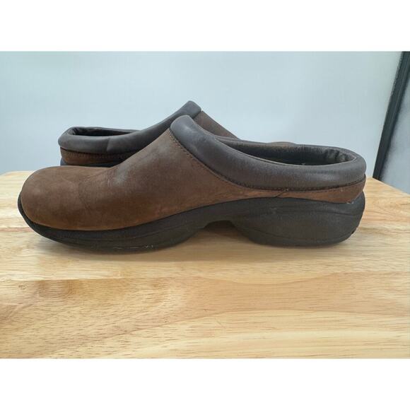 Merrell Shoes Womens 7.5 Jungle Primo Clogs Brown Leather Slip On Low Top Shoes - Picture 4 of 10